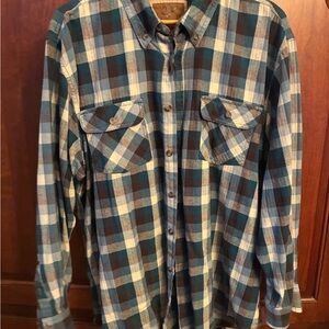 Outdoor Life Blue and Brown Plaid Shirt
